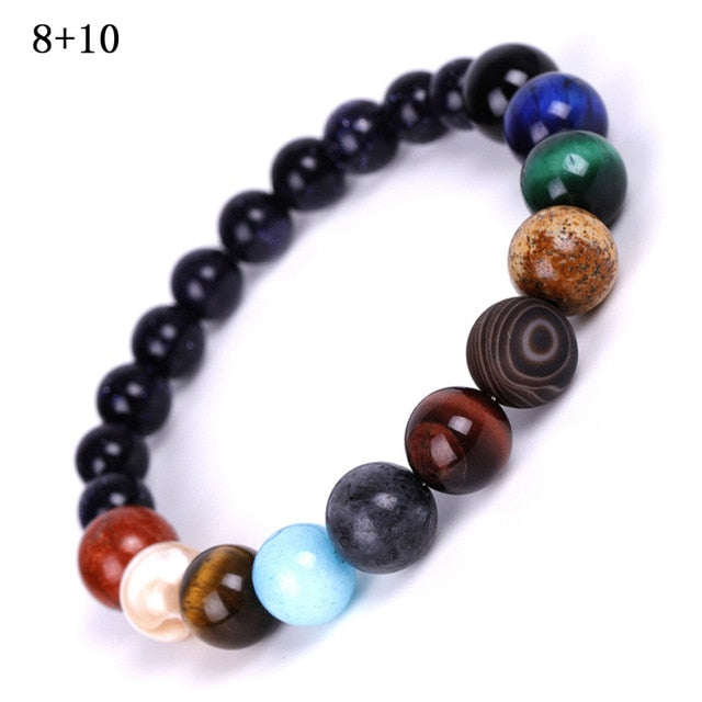 Galaxy Bracelet Natural Stone Beaded with the Planets of the  Solar System