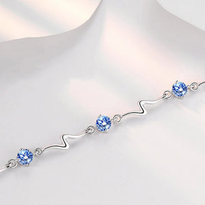 Women's Bracelets 925 Sterling Silver Natural Sea Blue Topaz  Hot Christmas Gift