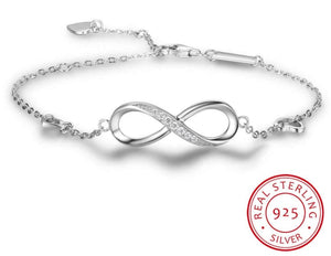 Infinity Bracelets for Women with Cubic Zirconia 925 Sterling Silver